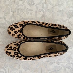 UGG calf hair leopard slip-ons